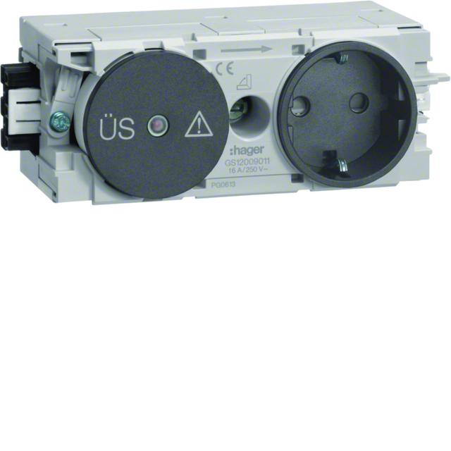 tehalit.WA Gniazdo SCHUKO z ogranicz. przeciwprzep. WAGO C-profil antracyt GS12009011 HAGER