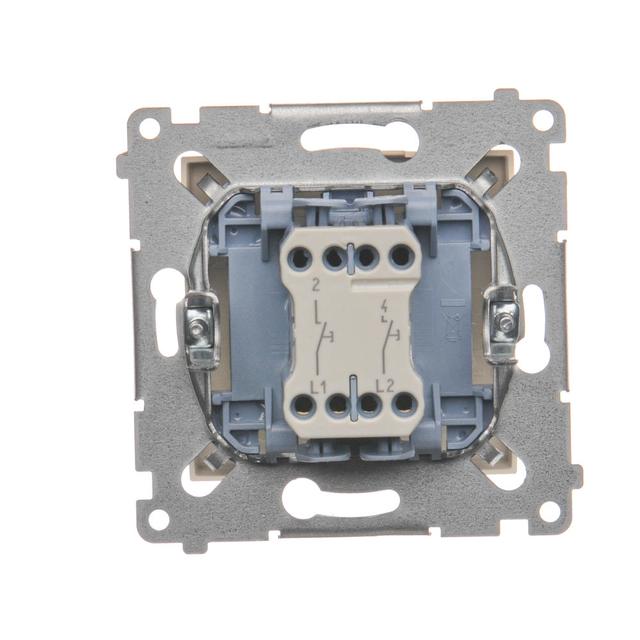 Simon 54 Przycisk podwójny zwierny bez piktogramu 10A szybkozłączka kremowy