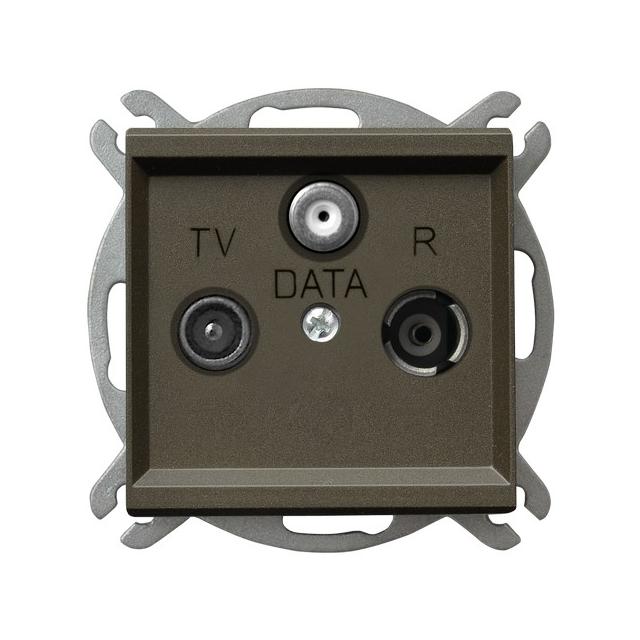 SONATA Gniazdo RTV-DATA - kolor czekoladowy metalik