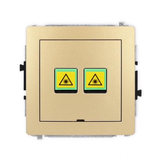 DECO Mechanizm gniazda światłowodowego/optycznego podwójnego, bez pola opisowego złoty