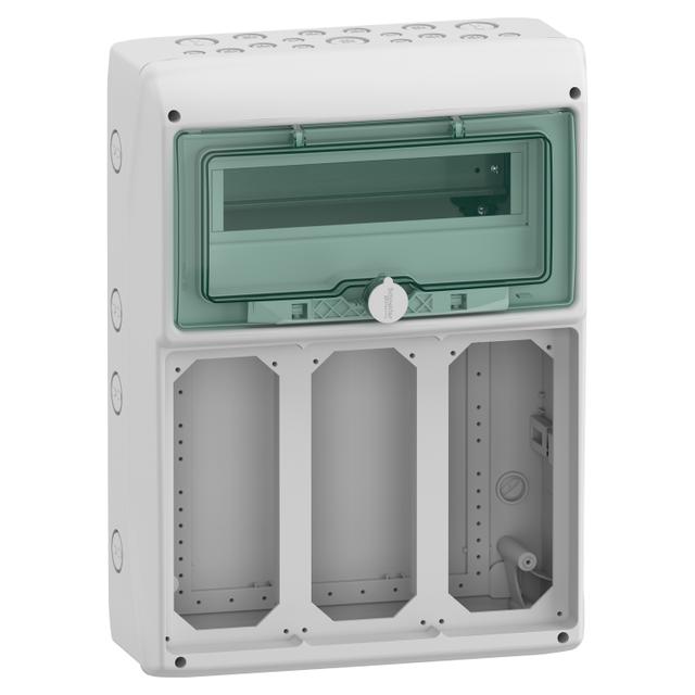 Rozdzielnica natynkowa 1x12 Mureva (dawna Kaedra) IP65 gMRV-1-12+1-NT-T/11 3 otwory 103x225mm 13187 Schneider