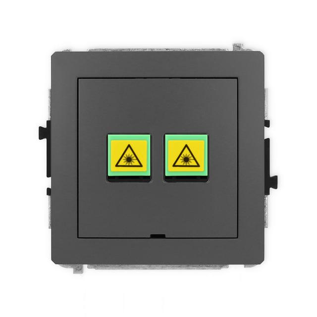 DECO Mechanizm gniazda światłowodowego/optycznego podwójnego, bez pola opisowego grafitowy mat