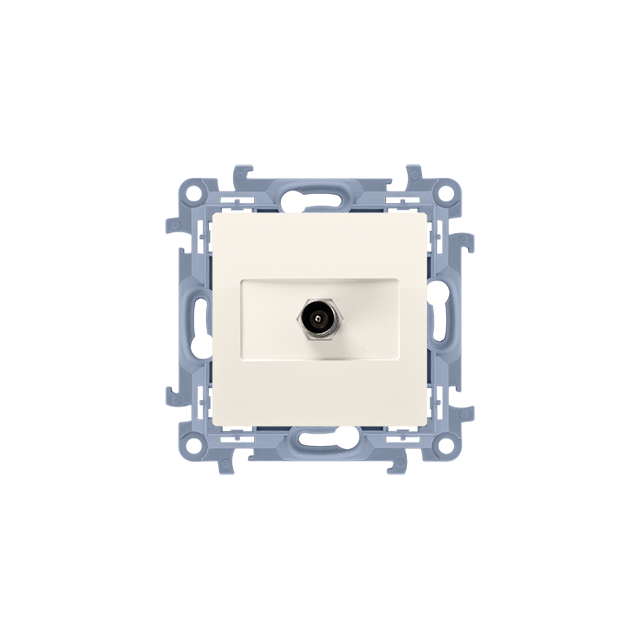 Simon 10 Gniazdo antenowe pojedyncze końcowe Do instalacji indywidualnych krem