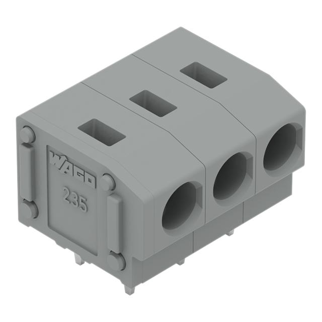 Listwa zaciskowa do płytek drukowanych 3-biegunowa szara raster 5/5,08mm /70szt./ 235-403 WAGO
