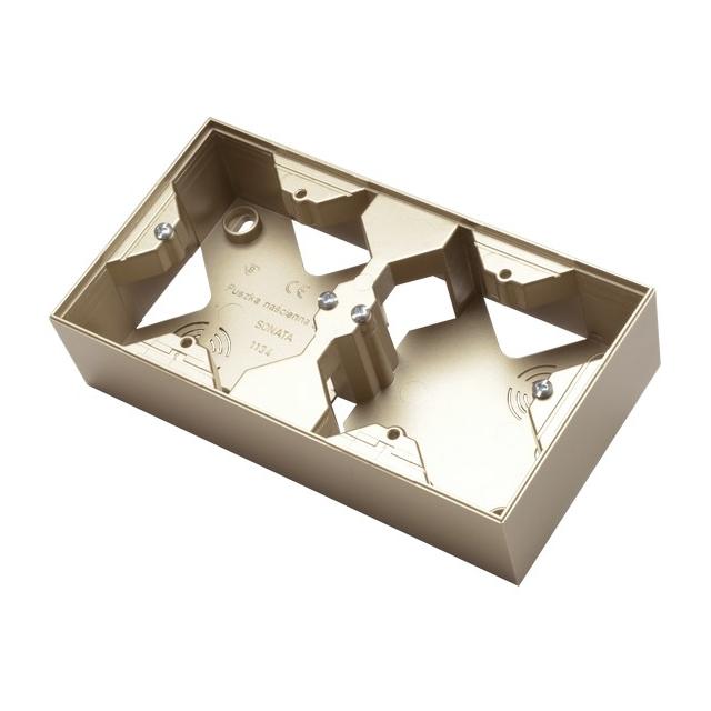 SONATA Puszka instalacyjna podwójna - kolor szampański złoty