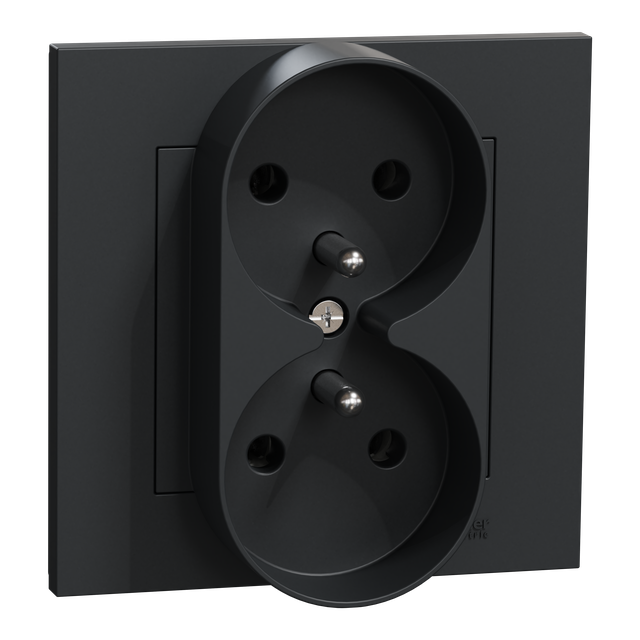 Gniazdo 2x2P+PE do systemu ramkowego z ramką 1-krotną antracyt WDE014P04 Schneider