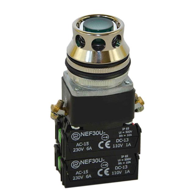 Przycisk NEF30-UKLD 2X2Y 24V-230V zielony