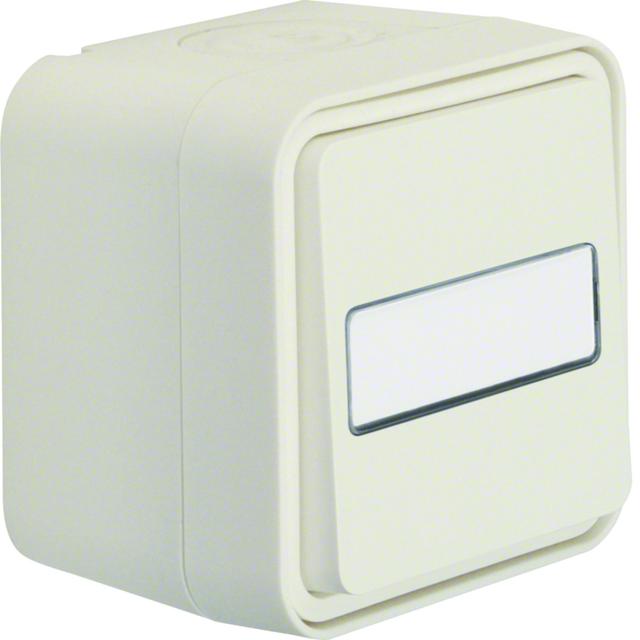 BERKER W.1 Łącznik uniwersalny z podświetlanym polem opisowym kompletny IP55 biały 30763552 HAGER