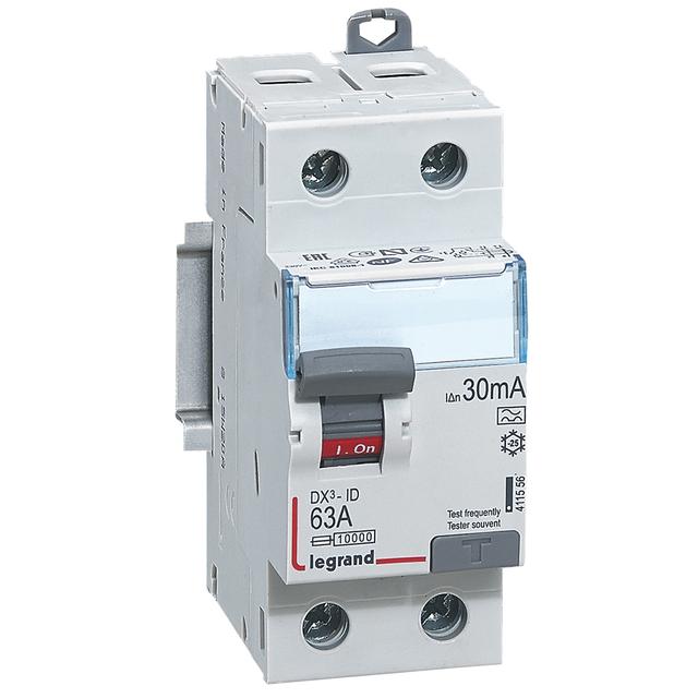 Wyłącznik Różnicowoprądowy P 302 2P 63A 30Ma Typa DX3 411556 LEGRAND