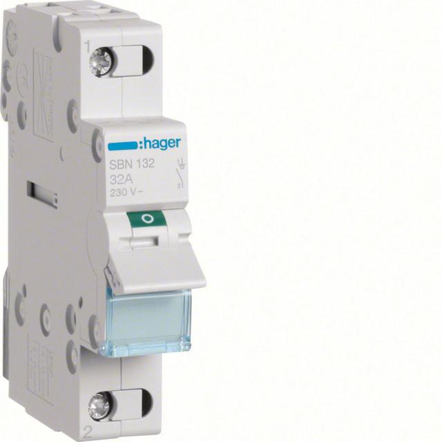 Modułowy rozłącznik izolacyjny 1P 32A 230VAC SBN132 HAGER