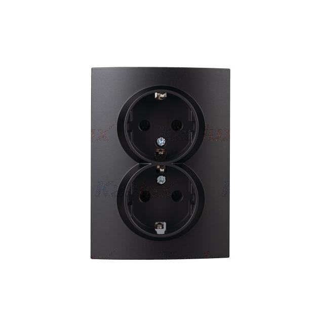 LOGI Gniazdo SCHUKO kompletne 02127142 czarny mat 33609 KANLUX
