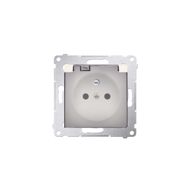 Simon 54 Gniazdo IP44 bez uszczelki 16A z. śrub. klapka transp. kremowy *Wymagana uszczelka ramki