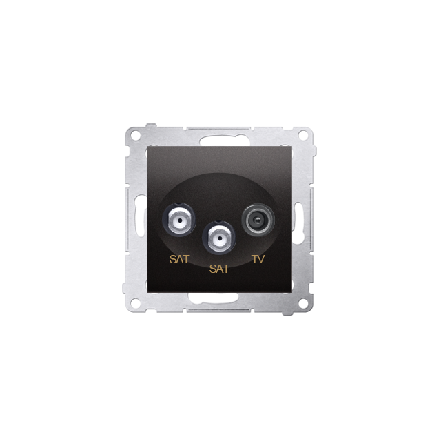 SIMON 54 WMDA-03019z-048 Gniazdo antenowe satelitarne podwójne SAT-SAT-RTV (moduł); antracyt