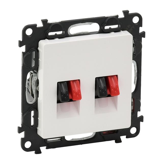 VALENA LIFE GNIAZDO GŁOŚNIKOWE PODWÓJNE BIAŁE, Legrand