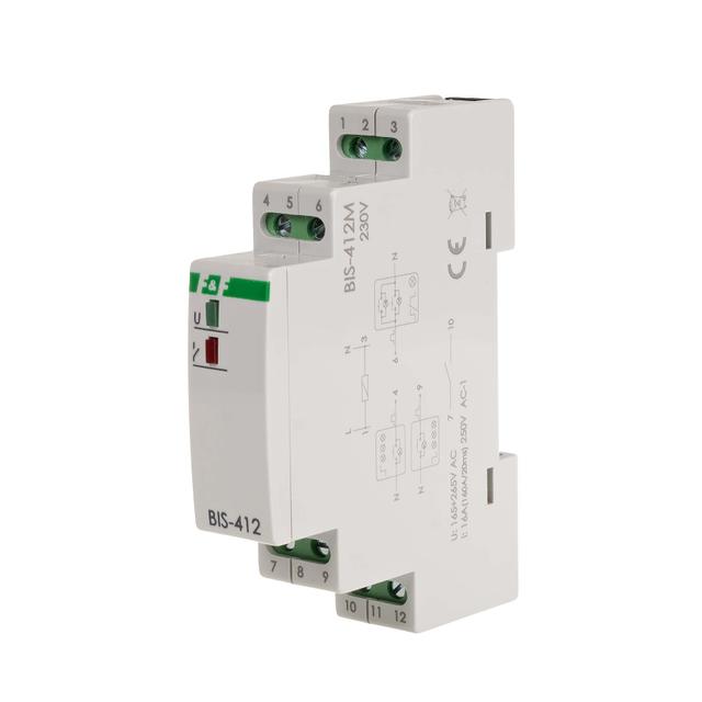 Przekaźnik bistabilny grupowy z pamięcią na szynę DIN 230V BIS-412M F&F