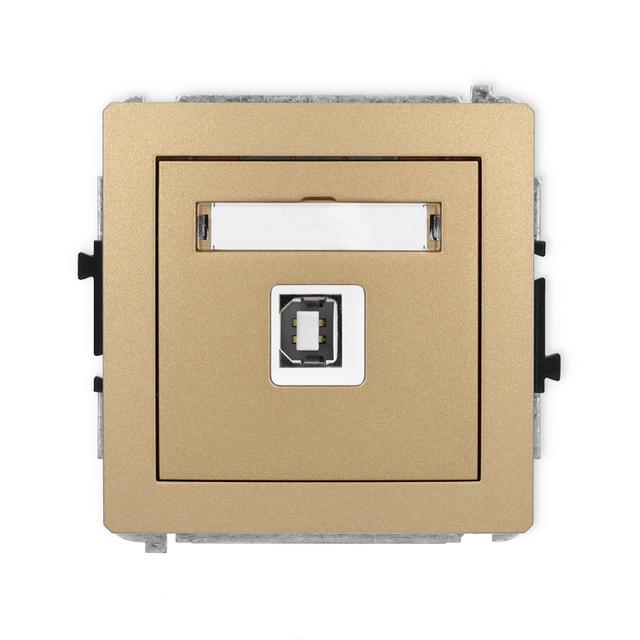 DECO Gniazdo pojedyncze USB A-B 2.0 złoty metalik 8DGUSB-3 KARLIK