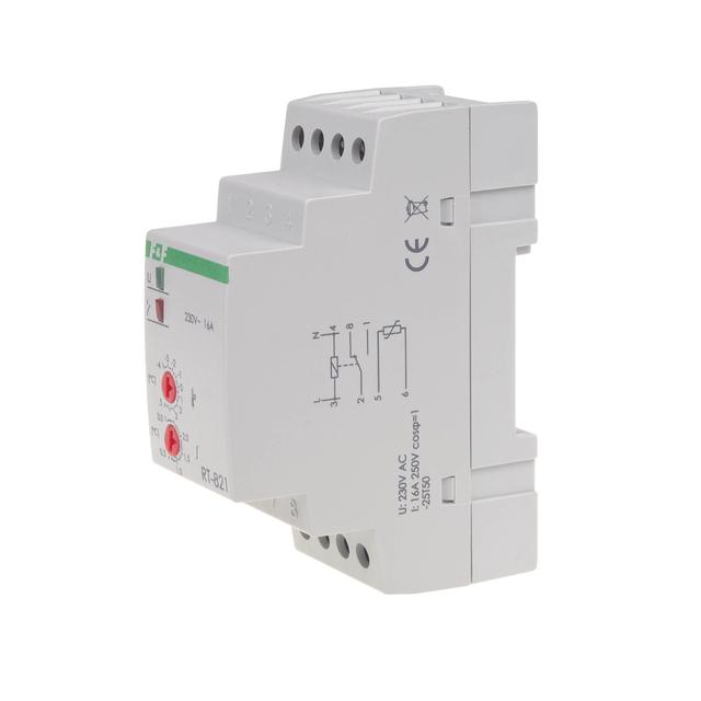 Regulator temperatury - zakres temperatur -4-5stC - bez sondy montaz na szynie DIN styk: 1Z/R 230V AC RT-821B F&F