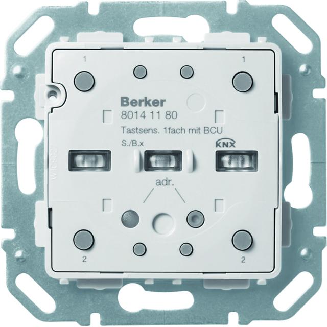 BERKER KNX e/s B.x Moduł przycisku pojedyncza z portem magistralnym diodami LED RGB i czuj. temperatury 80141180 HAGER