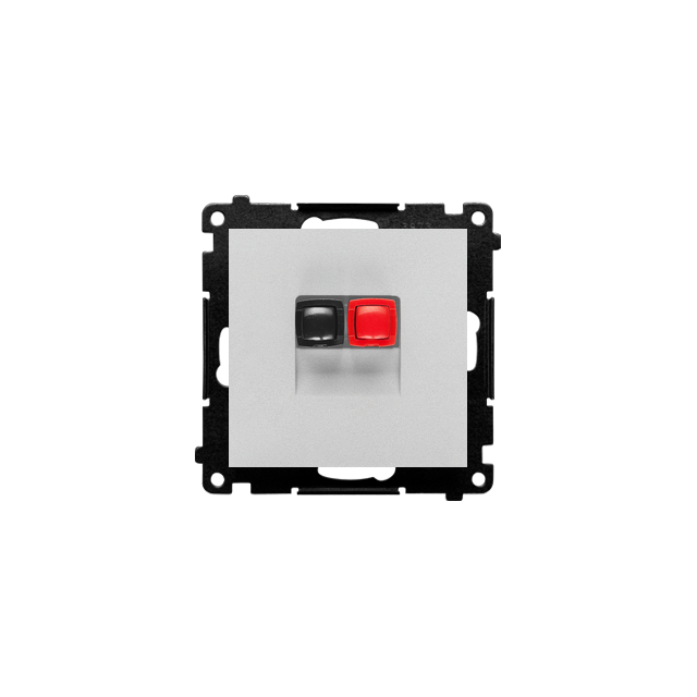 Simon 55 Gniazdo głośnikowe pojedyncze 1-krotne Przekrój przewodów dla wejścia i wyjścia 2,5 mm2 Aluminium mat TGL1.01/143 KONTAKT