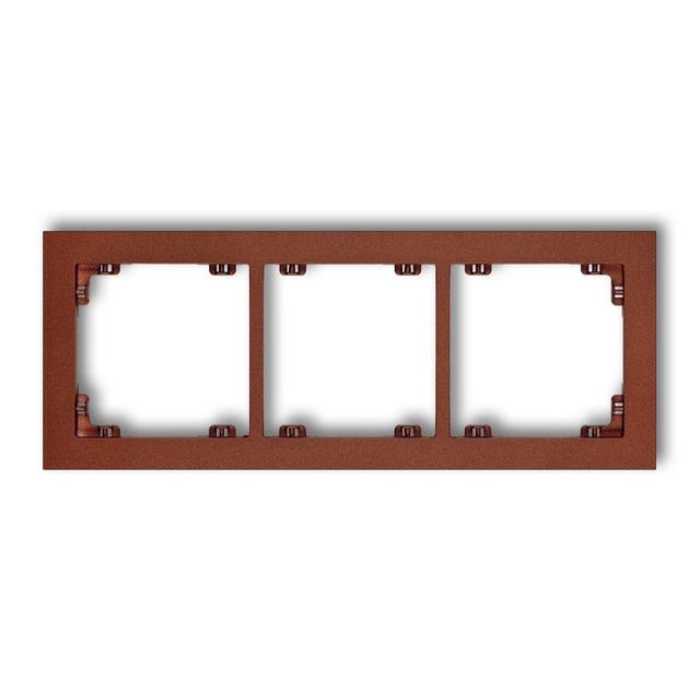 DECO Ramka uniwersalna potrójna z tworzywa brązowy metalik