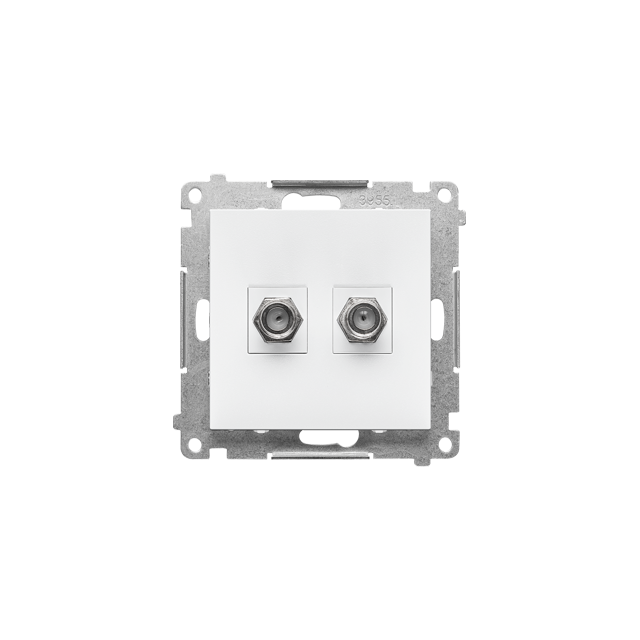 Simon 55 Gniazdo antenowe typu /F/ podwójne Do instalacji indywidualnych Biały mat