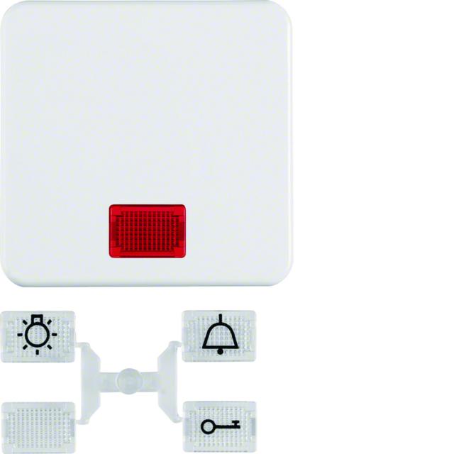 IP44 Klawisz z 5 dołączonymi soczewkami biały Berker 53155399 WWW1336PW HAGER