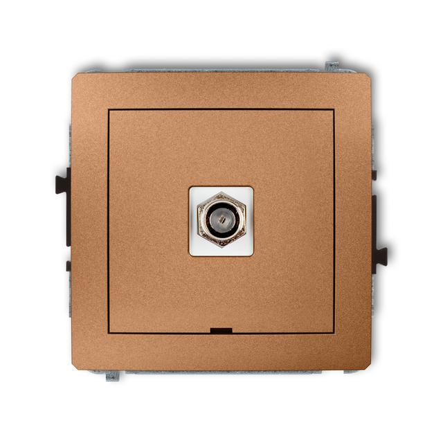 DECO Mechanizm gniazda antenowego pojedynczego typu F (SAT) niklowany, bez pola opisowego złoty meta