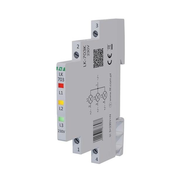 Lampka kontrolna zasilania 1/3S 3xLED CZERWONA/ŻÓŁTA/ZIELONA LK-703K F&F