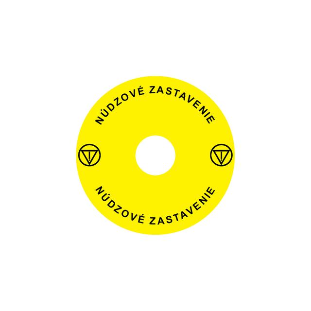 Ex9P1 H S9SK Naklejka wyłącznika awaryjnego do Ex9P1 H średnica 90mm samoprzylepna żółta SK 106809