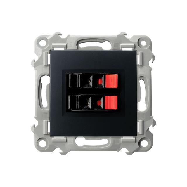 SZAFIR Gniazdo głośnikowe podwójne - kolor czarny metalik