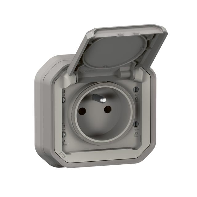 PLEXO Gniazdo hermetyczne z/u IP55 podtynkowe (szybkozłącza) szary 069831L LEGRAND