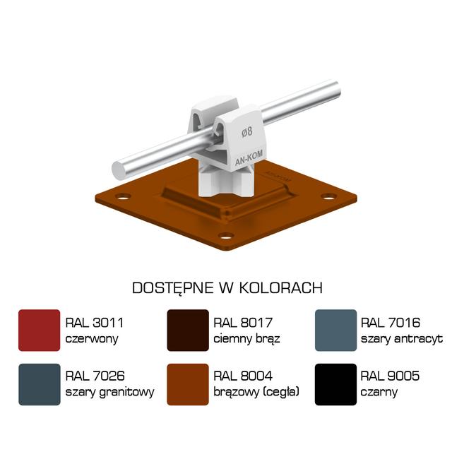 AN-11PN/LA/S-N Uchwyt na płytce stal.H=3,5cm Z-zatrz /LA/ szary