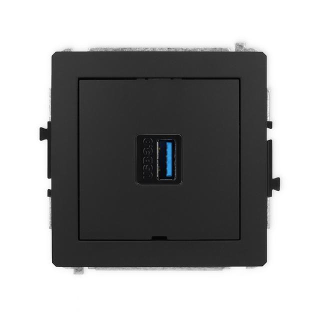 DECO Gniazdo pojedyncze USB A-A 3.0, bez pola opisowego czarny mat 12DGUSBBO-5 KARLIK