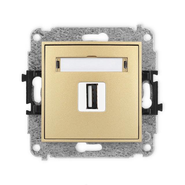 ICON Mechanizm gniazda pojedynczego USB A-A 2.0 złoty