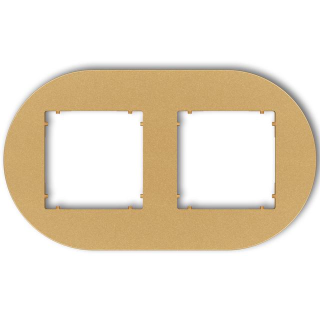 MINI Ramka uniwersalna podwójna okrągła z tworzywa złoty