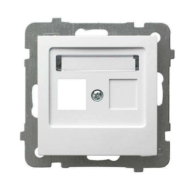 AS Obudowa gniazda pojedynczego typu Keystone prosta - kolor biały