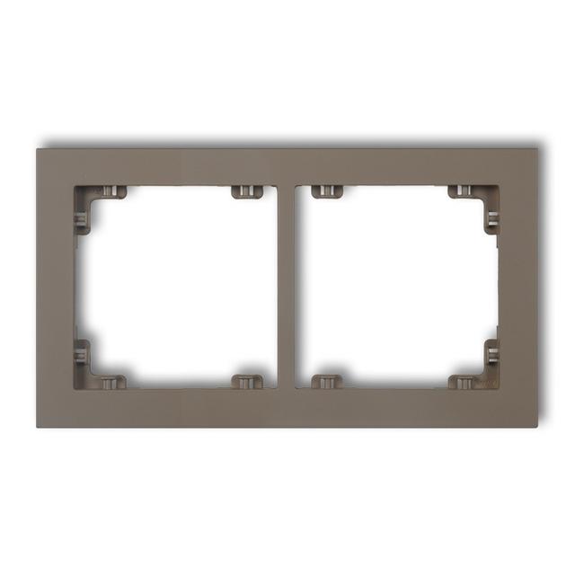 DECO Ramka uniwerstalna podwójna z tworzywa DECO Pastel Matt czekoladowy