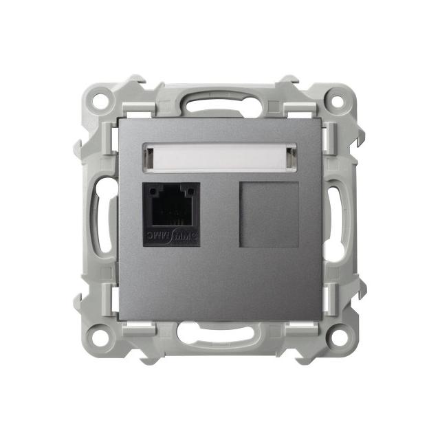 SZAFIR Gniazdo telefoniczne pojedyncze - kolor szary mat