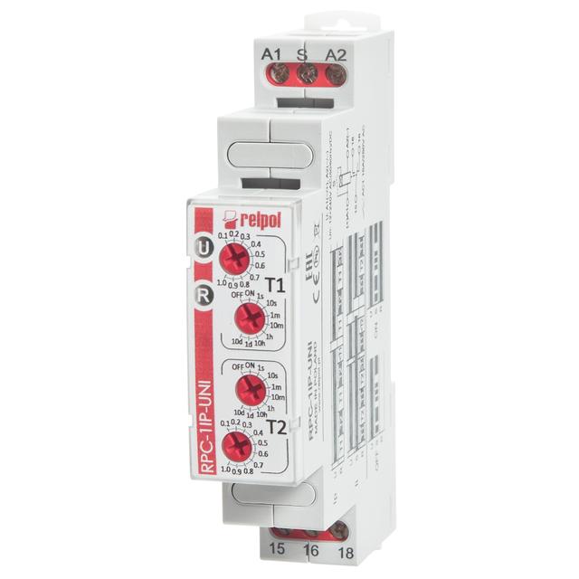 Przekaźnik czasowy RPC-1EU-UNI 1P 12...240V AC/DC 16A / 250V AC RELPOL