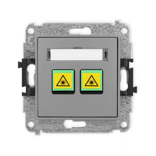 ICON Mechanizm gniazda światłowodowego/optycznego podwójnego szary mat