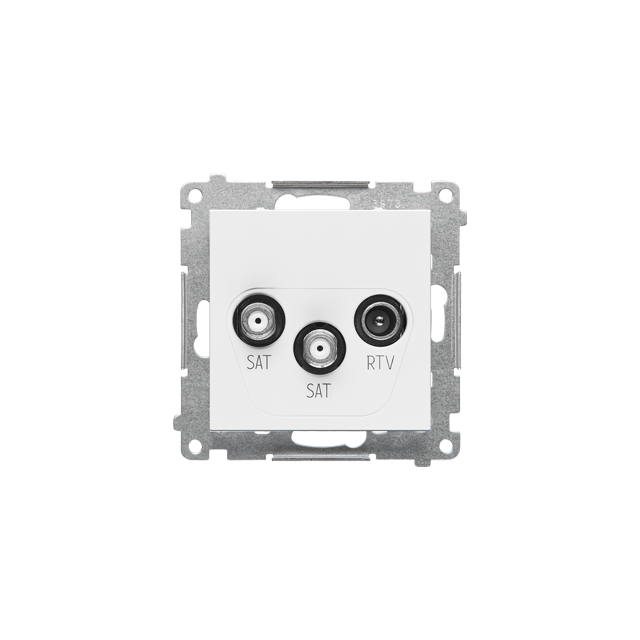 Simon 55 Gniazdo antenowe satelitarne podwójne SAT-SAT-RTV 2x Wejście: 5 MHz÷2,4 GHz Biały mat