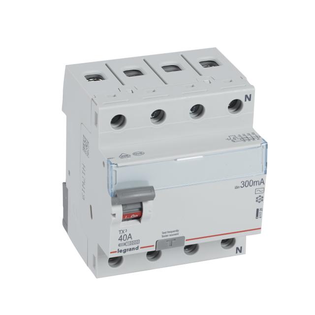 Wyłącznik Różnicowoprądowy 4P 40A 0,3A Typ AC P304 TX3 411728 LEGRAND