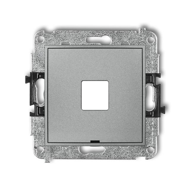 ICON Gniazdo antenowe multimedialne pojedyncze bez modułu, bez pola opisowego (standard Keystone) srebrny metalik 7IGMBO-1P KARLIK