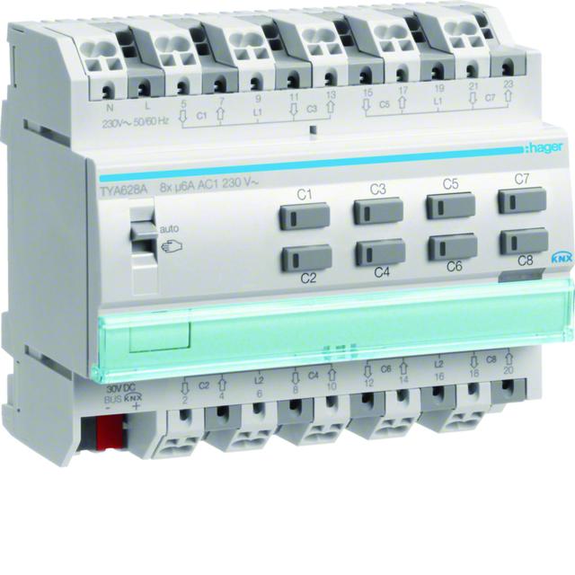 KNX Sterownik rolet 8-krotny, 230V AC, 6 mod