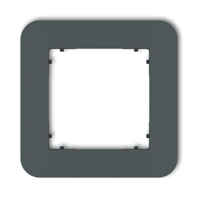 MINI Ramka uniwersalna pojedyncza zaokrąglona z tworzywa grafitowy mat