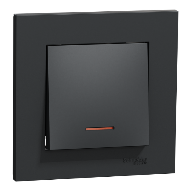 Miluz ED, Przycisk 10A z podświetleniem, zaciski bezgwintowe, antracyt