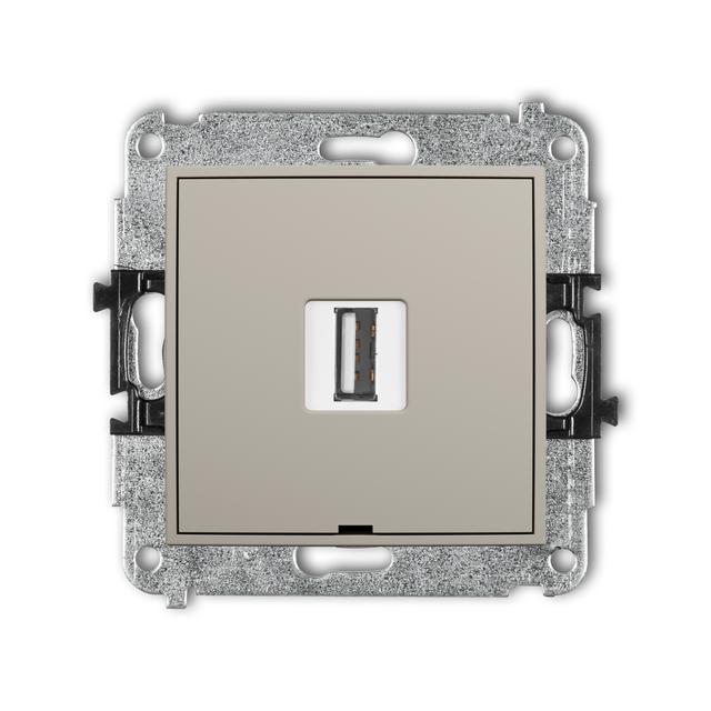 MINI Gniazdo pojedyncze USB A-A 2.0, bez pola opisowego taupe 60MGUSBBO-1 KARLIK