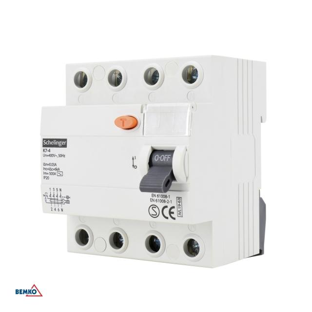 WYŁĄCZNIK RÓŻNICOWOPRĄDOWY AC 4P 25A 30mA SCHELINGER