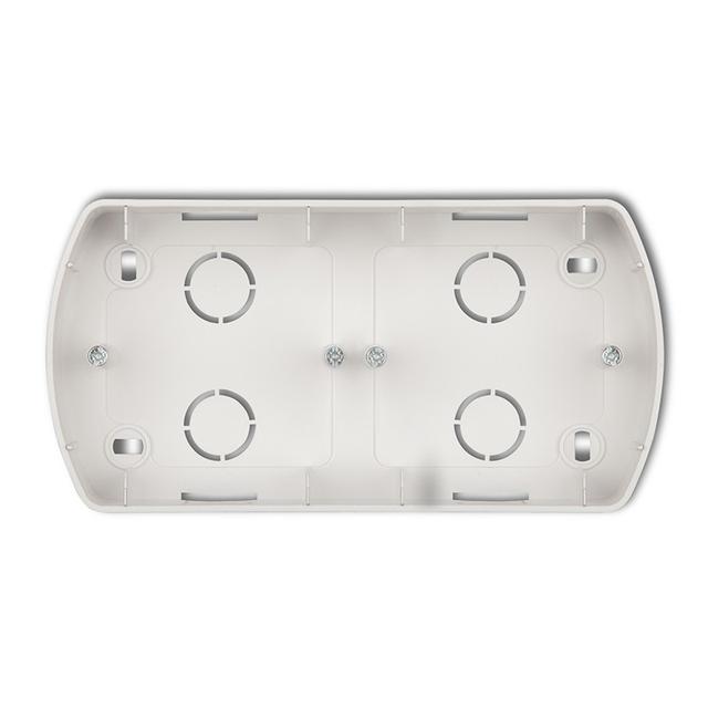 TREND Puszka montażowa pozioma podwójna srebrny metalik