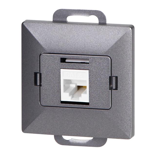 Gniazdo 1xRJ45 Cat5 Pearl, RJ45-5CAT/P1, antracyt OR-OE-7715/A ORNO